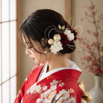 芍薬のお花をあでやかに装う和装髪飾り