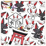 ＊和風な白狐くんと黒狐くん。【フレークシール】