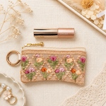 インド刺繍リボンのリップケース カラビナ付き