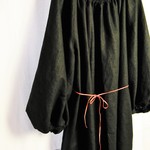 SALE♪バルーンスリーブワンピース　黒　リネン 