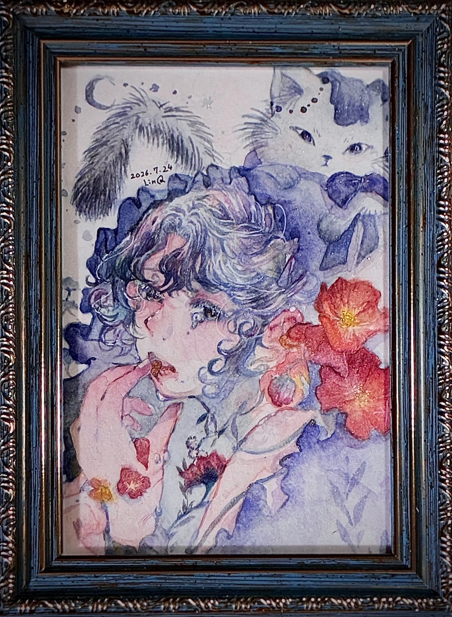 透明水彩 原画 "枯れることのない花の味"