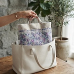 karin様専用ページ＊バッグインバッグ｜リネン×リバティ ミシェルパープル