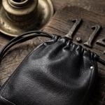 Italian leather unisex巾着2wayバッグ本革