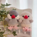 【さーしゃ様専用】ぷくぬい【小】:白文鳥:手のひらサイズ:文鳥のぬいぐるみ