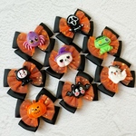 【在庫限り】 10本 トリミングチョーカー 《128》 ハロウィン オレンジチュール 仲間たち お化け カボチャ