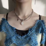 【 fleshwater pearl necklace 】淡水パール×シルバーで上品モードなステンレスネックレス