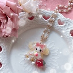 香港イベントおかえり＆ B品Sale🐾きいろいりぼんといちごだいすきうさぎのネックレス
