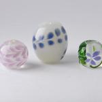 【アウトレット品】　とんぼ玉アソート　花 3個セット