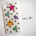 沢山の星♡ カラフル星×ドットorボーダー★スマホケース iPhoneケース