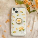 金木犀 押し花 スマホケース リング付き iPhone/Android 透明 クリアケース 花束 秋の大人可愛いデザイン オレンジ 秋 プレゼントにも◎ iPhone17