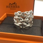 希少サイズ【HERMES】【16号56】2821シェーヌダンクル アンシェネ GM リング／スターリングシルバー（SV925）／構造美が際立つ エルメス指輪大きいサイズ　ヴィンテージエルメス