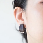 Crystal【レザーピアス】 color “brown”