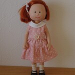 マドレーヌちゃんなどに　ロールカラーワンピース　ピンク