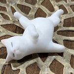 ぐうたらネコ箸置き（シロ）