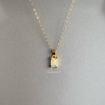 ミニ♡ オパール　ネックレス　18kgp レクタングル　エチオピア産　上品