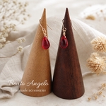 ◇◇+angelo+K14GF チェコドロップのプチピアス(p-331)シャム