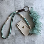 【夏限定】kasane lace line-choco mint - 3WAYパラコードスマホストラップ
