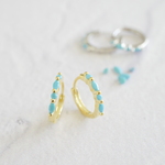 ターコイズのワンタッチフープピアス/イヤリング