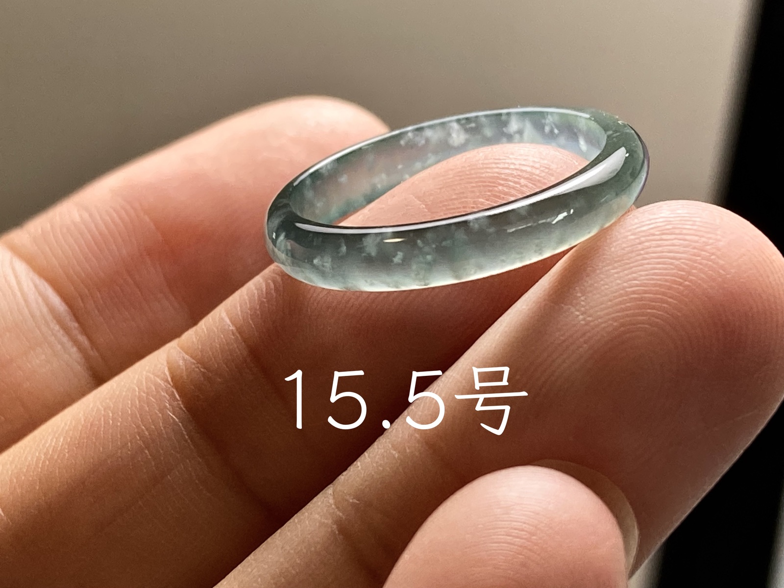 L18-158 ピンキーリング 宝石質 水青色 1.5号 グアテマラ産 A貨 本翡翠