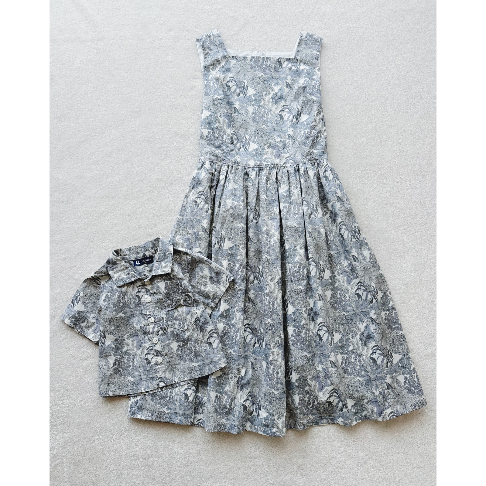 【ママ9号&ボーイ80】リバティ生地アンジェリカガーラグレー親子リンク服 20,720円