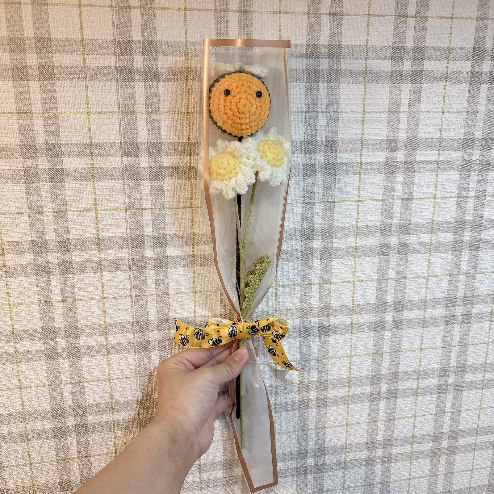 はちみつの花束〉かぎ針編み花束 枯れない花束 毛糸の花束 誕生日 記念