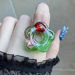 〜宝石の海💚メロンクリームソーダ🤍花リング〜