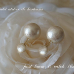 14kgf☆8‐16mmダブルパールピアス8mm/コットンパール/パールキャッチ16mm