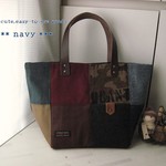 ４way（４face）デニムパッチトート＋本革