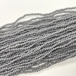 KB045  灰色  グレー  お得2連セット 2x3mm  ガラス ビーズ ボタンカット 1連約36cm  ハンドメイド 手作り 素材