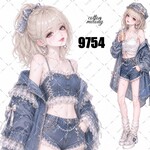 original sticker « no.9754 »     //     人物ステッカー オリジナルステッカー オリジナル人物ステッカー ステッカー cotton melody