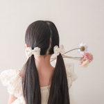 Rosée 【pink】【2個set】　花柄　リボン　レース　春　夏　ヘアピン　ヘアゴム  お揃い　