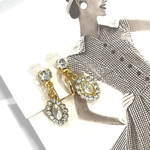 お試し価格【VINTAGE EARRING】 2686  ミニフラワーイヤリング  ゆらゆら　花　ビジュー　ヨーロッパアンティーク軽量　クラシック ボリュームイヤリング　