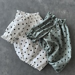 【犬服】シンプルな水玉柄のゆったりやわらかバルーンスモックのお洋服