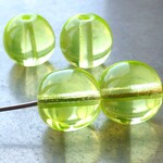 月の色（ウラン）　チェコビーズCzech Glass Beads4個