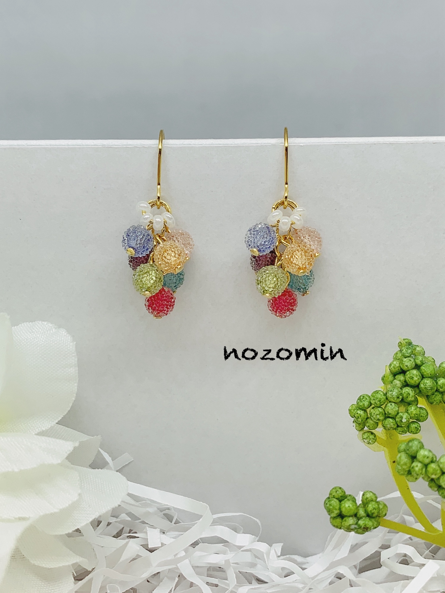 31・カラフルキャンディビーズピアス ハンドメイド - NOZOMIN116'S