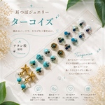 耳つぼジュエリー20粒✧̣̥̇ターコイズS✧̣̥̇チタン粒