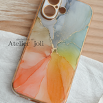 【夏限定】淡色カラフルアートケース｜iPhone対応／アルコールインクアート