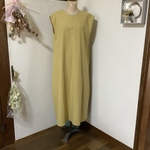 ハーフリネン　カラシ　ワンピース💕
