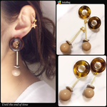 べっ甲 リング×カフェオレ ヴィンテージピアス