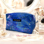 💙1点物💙エナメルのような光沢のあるダークブルー💙にキラキラ✨可愛いボックスポーチ👝【953】プレゼント🎁にも...←私なりにラッピング致します。お声掛け下さいませ🙇‍♀️