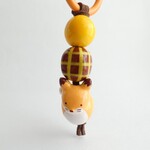 きつね  ブラウン×きいろ 石粉粘土のキーホルダー