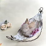🌿ぬいぐるみ用 おひるねハンモック🌿 【🩷ピンク】10〜15cmぬい対応 ミニチュア家具