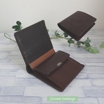 【New】【本革の二つ折り財布 】チョコ＜№399-2608＞