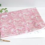 整理上手さんのA4メッシュケース仕切り付き*リバティJenny'sRibbonsライトピンク
