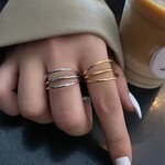 《ステンレス》3連 ワイヤーシルバーリング 