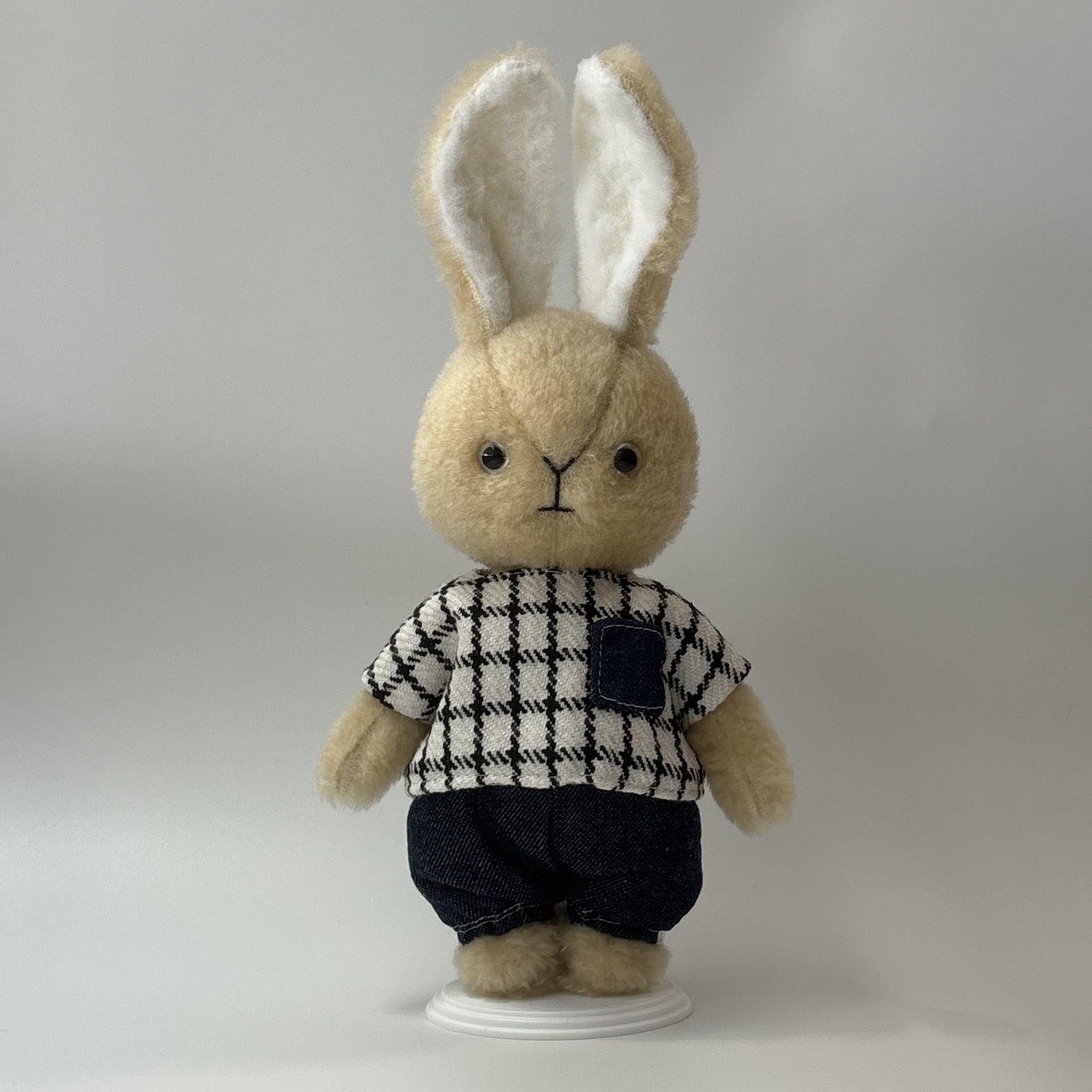 デニムのうさぎくん。ハンドメイド ぬいぐるみ アーティストベア