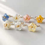 【人気No.1】 指先に小さなエール - 【再び咲く花言葉リング】- Flower piece ring  ロスフラワーアップサイクル  本物のお花　サージカルステンレス　フリーサイズ
