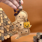 ハロウィン　ー　オバケだんご  ー　バッグチャーム　（栃木レザー）