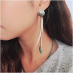 コンチョ × 羽根 × ターコイズ ピアス