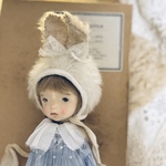 うさみみ帽子  シュタイフ社製テディベア生地🧸